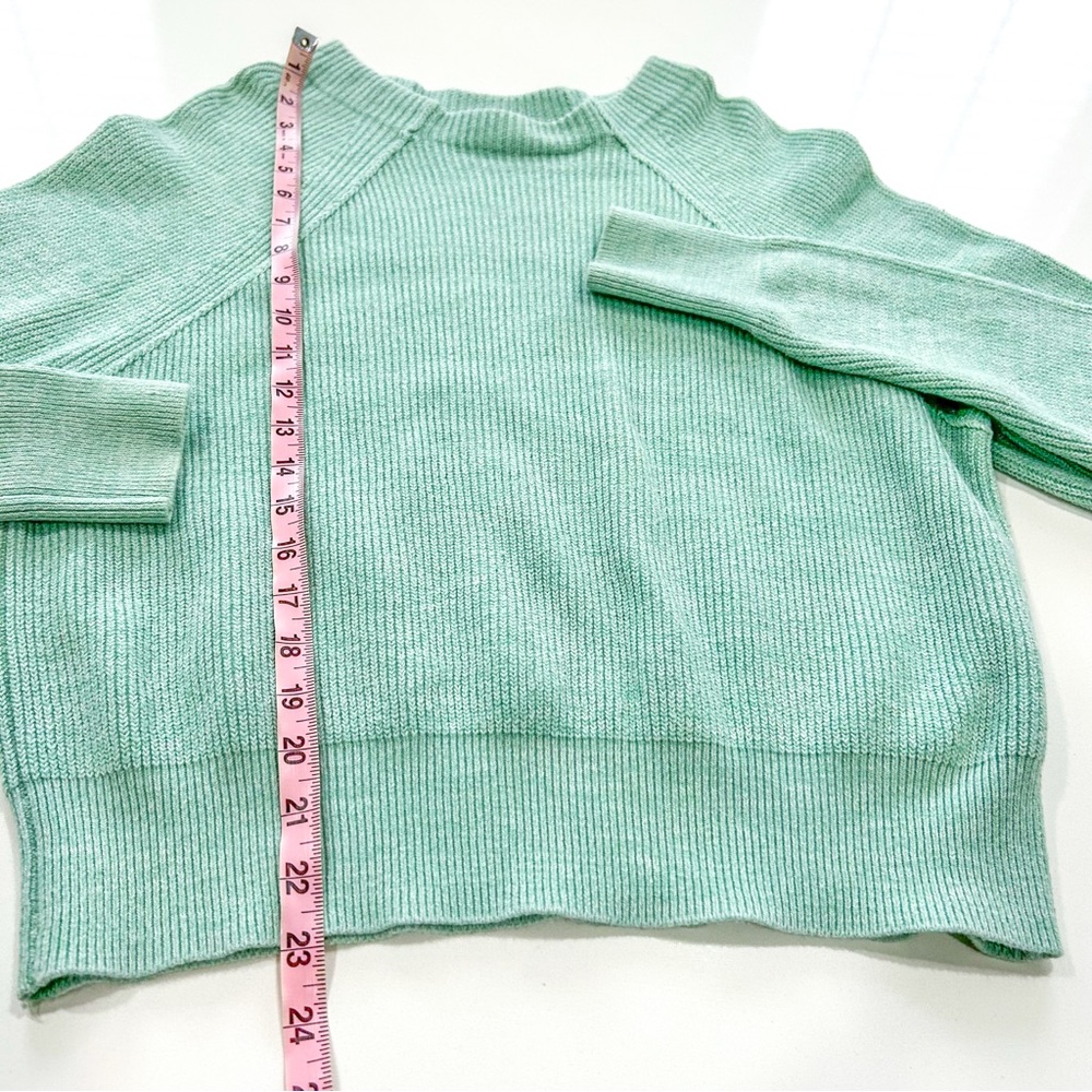 Free People Too Good Pullover Mint Green Mock Neck Sweater Size L - Picture 12 of 16